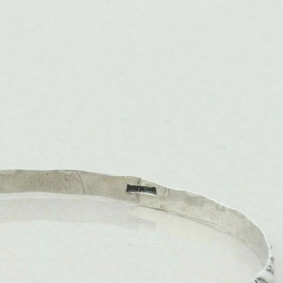 Sterling Silver Bangle Bracelet 8" inch Round 2 5/8" inch Diameter - Picture 5 of 5